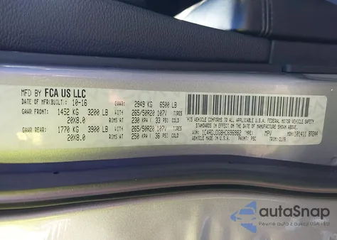 2017 Dodge Durango Gt Awd из США, поврежденный, VIN 1C4RDJDG8HC696982